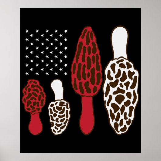 Morel Mushroom Hunter Fungi USA 4. Juli Morels Poster (Vorne)