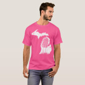 Morel Mushroom Hunter Michigan Karte Morchella T-Shirt (Vorne ganz)