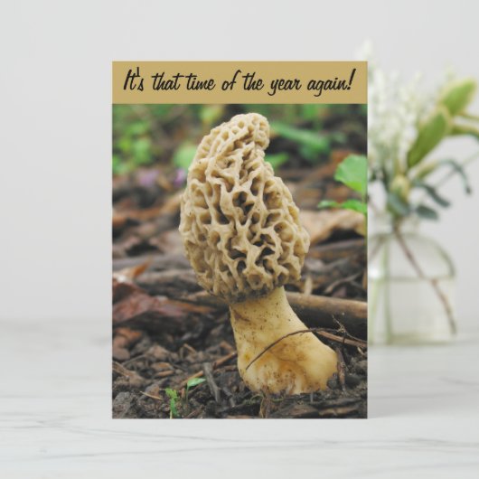 Morel Mushroom Jagd Einladung (Stehend Vorderseite)