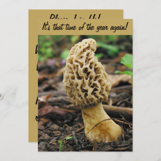 Morel Mushroom Jagd Einladung (Vorne/Hinten)