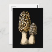 Morel Mushroom Vintag Botanische Illustration Postkarte (Vorne/Hinten)