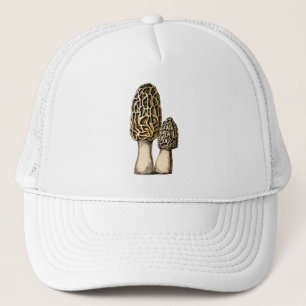 Morel Mushroom Vintag Botanische Illustration Truckerkappe