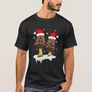 Morel Mushroom Weihnachtslicht Funny Funny Futter T-Shirt