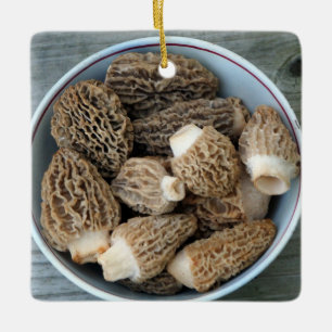 Morel Mushrooms Keramikornament
