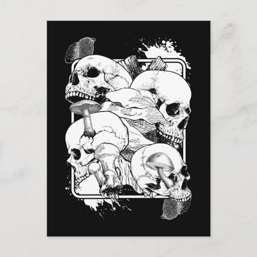 Morel Mushrooms Nature Hexchy Skull Postkarte (Vorderseite)