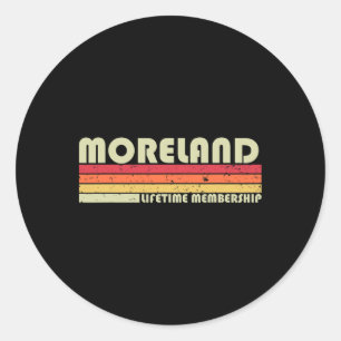 Moreland Nachname Lustig Retro Vintage 90er Geburt Runder Aufkleber
