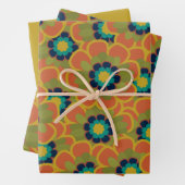Morelia Blume Retro Floral Pattern Geschenkpapier Set (Beispiel)