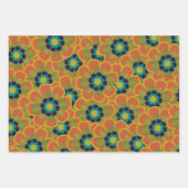 Morelia Blume Retro Floral Pattern Geschenkpapier Set (Vorderseite)