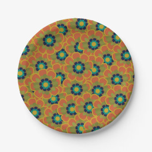 Morelia Retro Vintage Blumenmuster verbranntes Ora Pappteller
