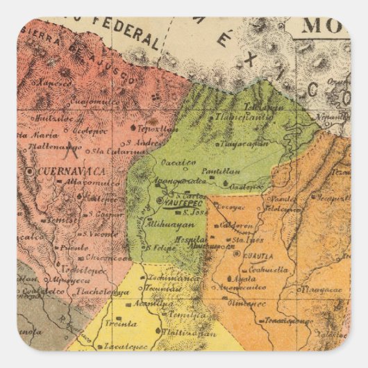 Morelos, Mexiko Quadratischer Aufkleber (Vorderseite)