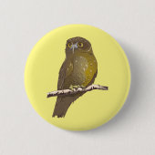 Morepork RURU NZ bird Button (Vorderseite)