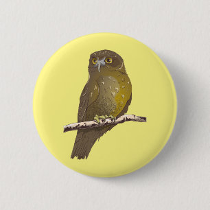 Morepork RURU NZ bird Button