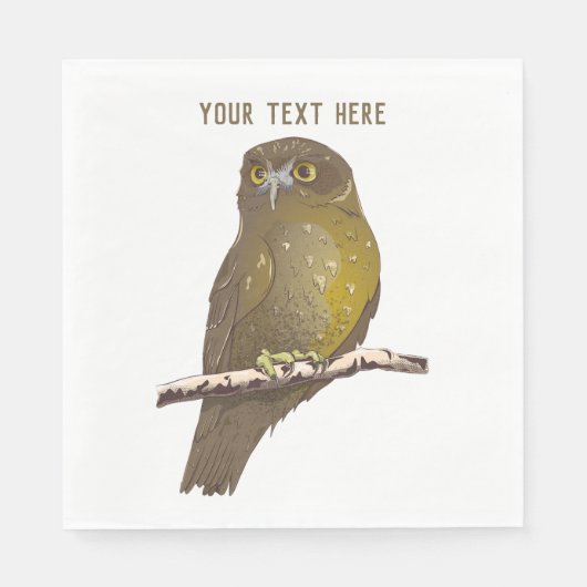 Morepork RURU NZ bird Serviette (Vorderseite)