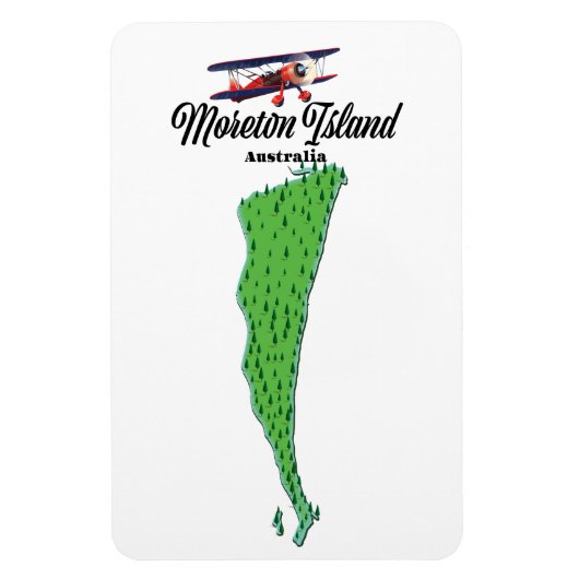 Moreton Island Australia Kartenposter Magnet (Vertikal)
