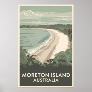 Moreton Island Australien Illustration Reise Kunst Poster