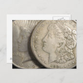 Morgan and Liberty Silver Dollars Postkarte (Vorne/Hinten)