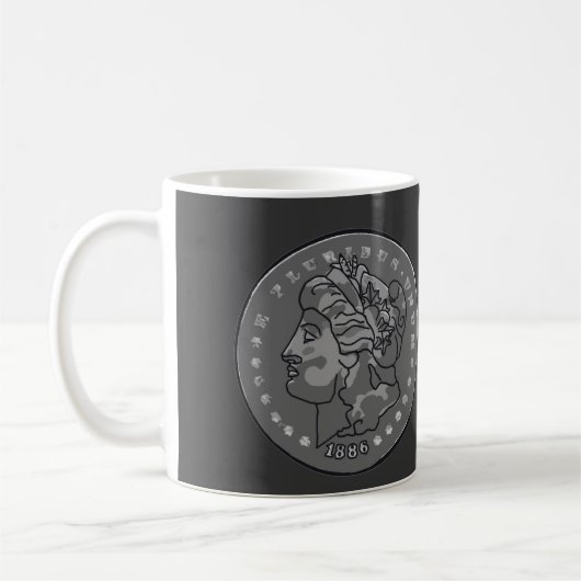 Morgan-Dollar graue runde Münze Kaffeetasse (Links)