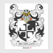 Morgan Familienwappen Aufkleber (Blatt)