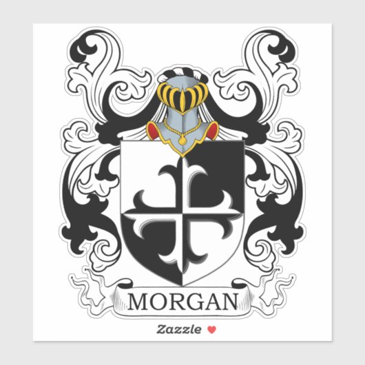 Morgan Familienwappen Aufkleber (Blatt)