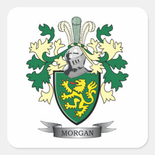 Morgan-Familienwappen-Wappen Quadratischer Aufkleber
