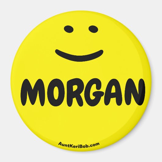 MORGAN gelber Lächelmagnet Magnet (Vorne)