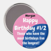 Morgan Happy Birthday #1/2 Magnet (Vorderseite/Rückseite)
