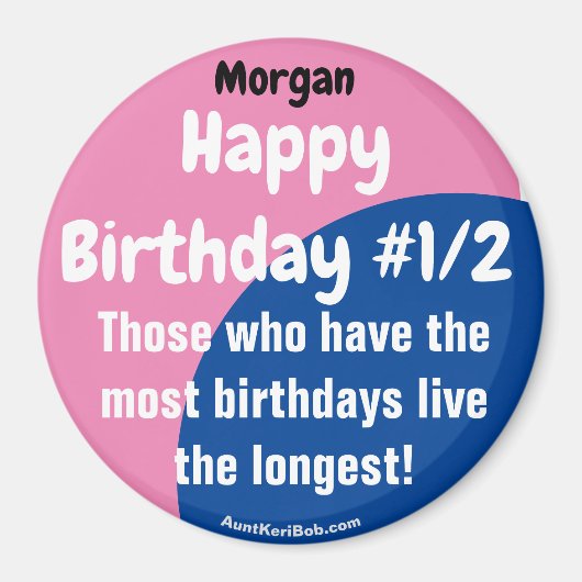 Morgan Happy Birthday #1/2 Magnet (Vorne)