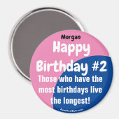 Morgan Happy Birthday #2 Girl Magnet (Vorderseite/Rückseite)