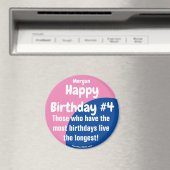 Morgan Happy Birthday #4 Girl Magnet (In Situ (Geschirrspüler))