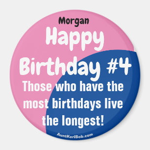 Morgan Happy Birthday #4 Girl Magnet