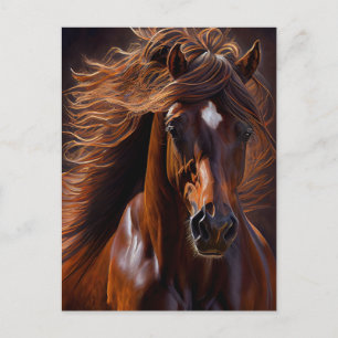 Morgan Horse Oil Farbe Postkarte