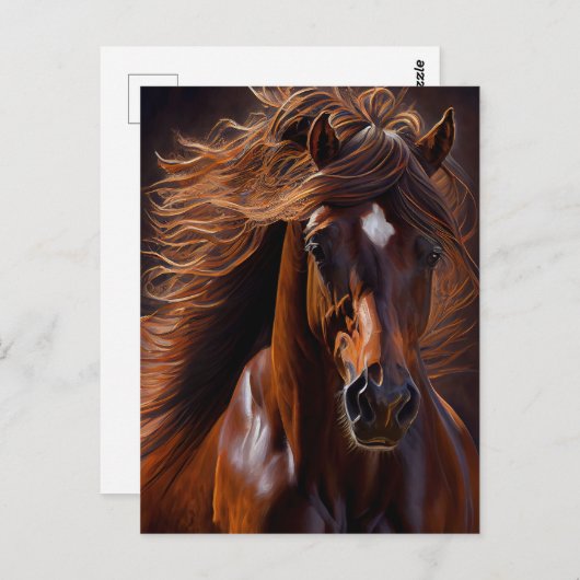 Morgan Horse Oil Farbe Postkarte (Vorne/Hinten)