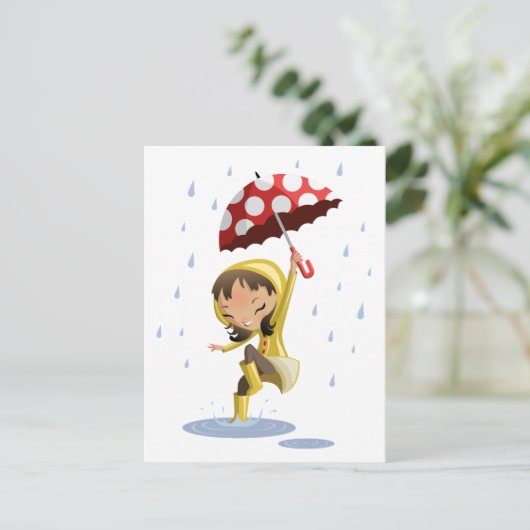 Morgan im Regen Postkarte (Stehend Vorderseite)