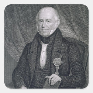 Morgan Lewis, graviert durch Asher Brown Durand Quadratischer Aufkleber