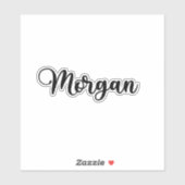 Morgan Name - Handgeschriebene Kalligrafie Aufkleber (Blatt)