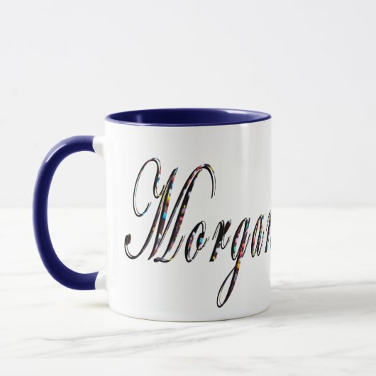 Morgan, Name, Logo, Blue Combo Kaffee Tasse. Tasse (Links)