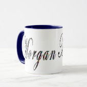 Morgan, Name, Logo, Blue Combo Kaffee Tasse. Tasse (Vorderseite Links)