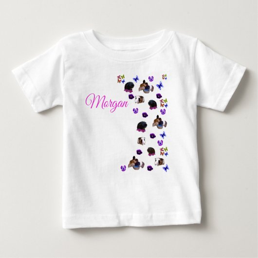 Morgan, Name, mit Guinea Schweinen und Stiefmütter Baby T-shirt (Vorderseite)