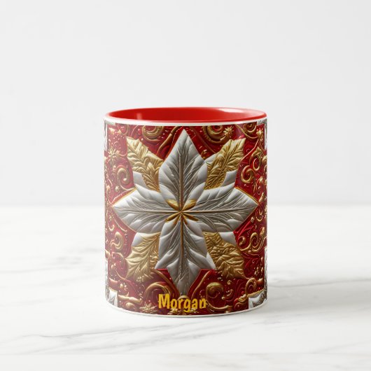 MORGAN ~ PATCHWORT ~ CHRISTMAS PATTERN ~ ZWEIFARBIGE TASSE (Mittel)