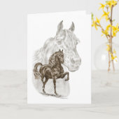 Morgan-Pferdekunst Karte (Gelbe Blume)