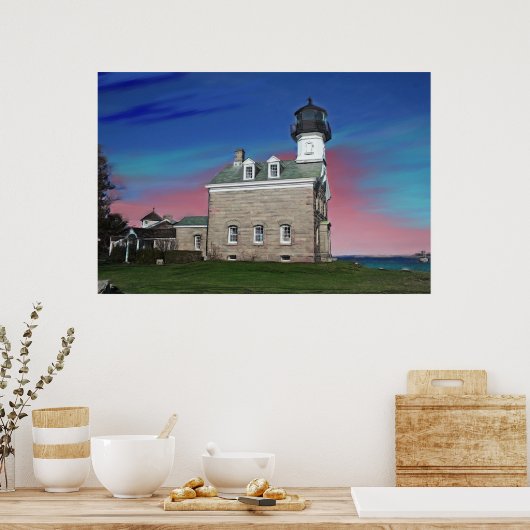 Morgan Point Lighthouse Print Poster (Küche)