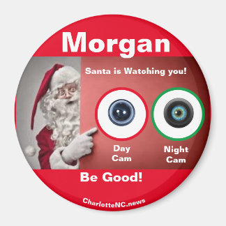 MORGAN Santa beobachtet Magnet