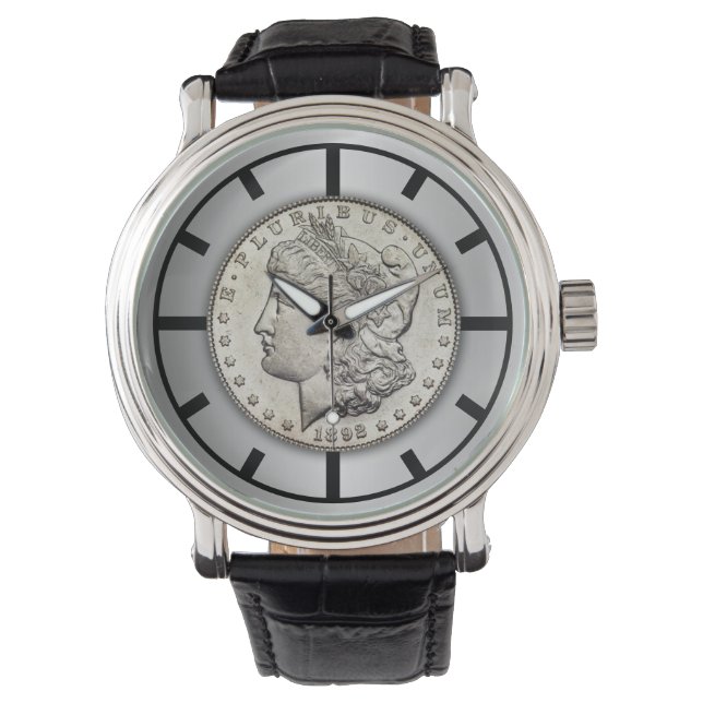 Morgan Silver Dollar Armbanduhr (Vorderseite)
