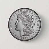Morgan Silver Dollar Button (Vorderseite)