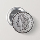 Morgan Silver Dollar Button (Vorne & Hinten)