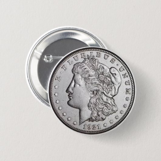 Morgan Silver Dollar Button (Vorne & Hinten)
