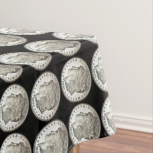 Morgan Silver Dollar Coin Tableclout anzeigen Tischdecke