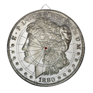 Morgan Silver Dollar Image auf Dartboard Dartscheibe
