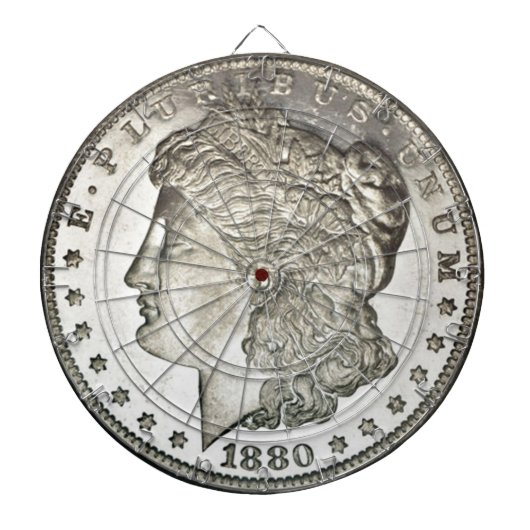 Morgan Silver Dollar Image auf Dartboard Dartscheibe (vorne)