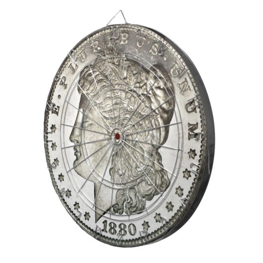 Morgan Silver Dollar Image auf Dartboard Dartscheibe (Vorderseite rechts)